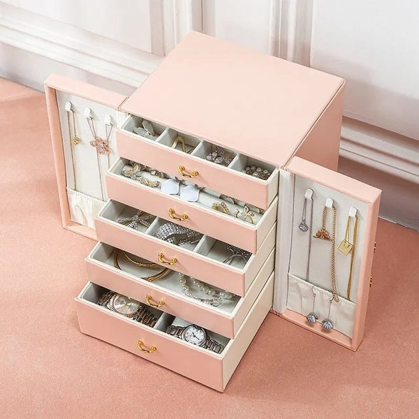 Multilayer Leather Drawer Jewelery Organiser