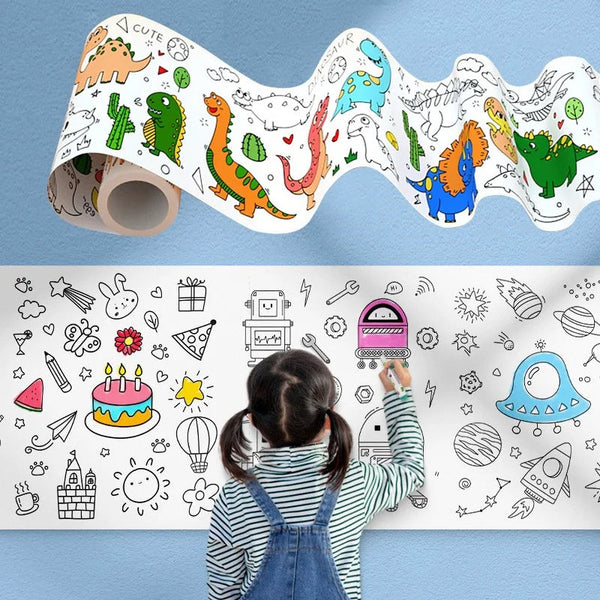 Kids' DIY Coloring & Drawing Paper Roll
