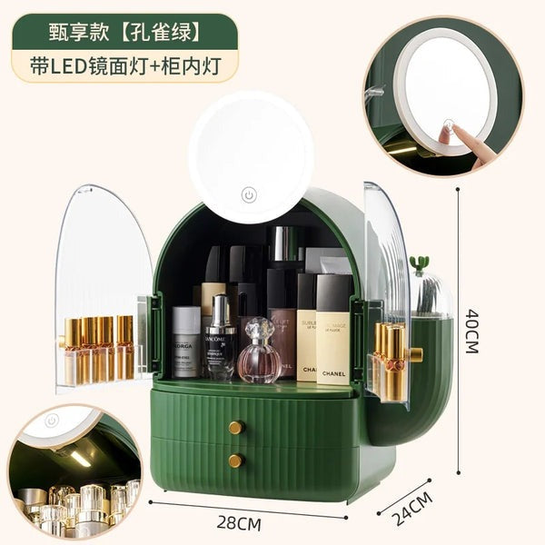 Luxury large Capacity Inside Led Mirror Cosmetic Organizer
