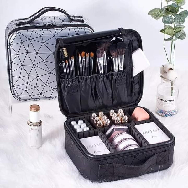 Diamond Pu Travel Cosmetic Bag - Large